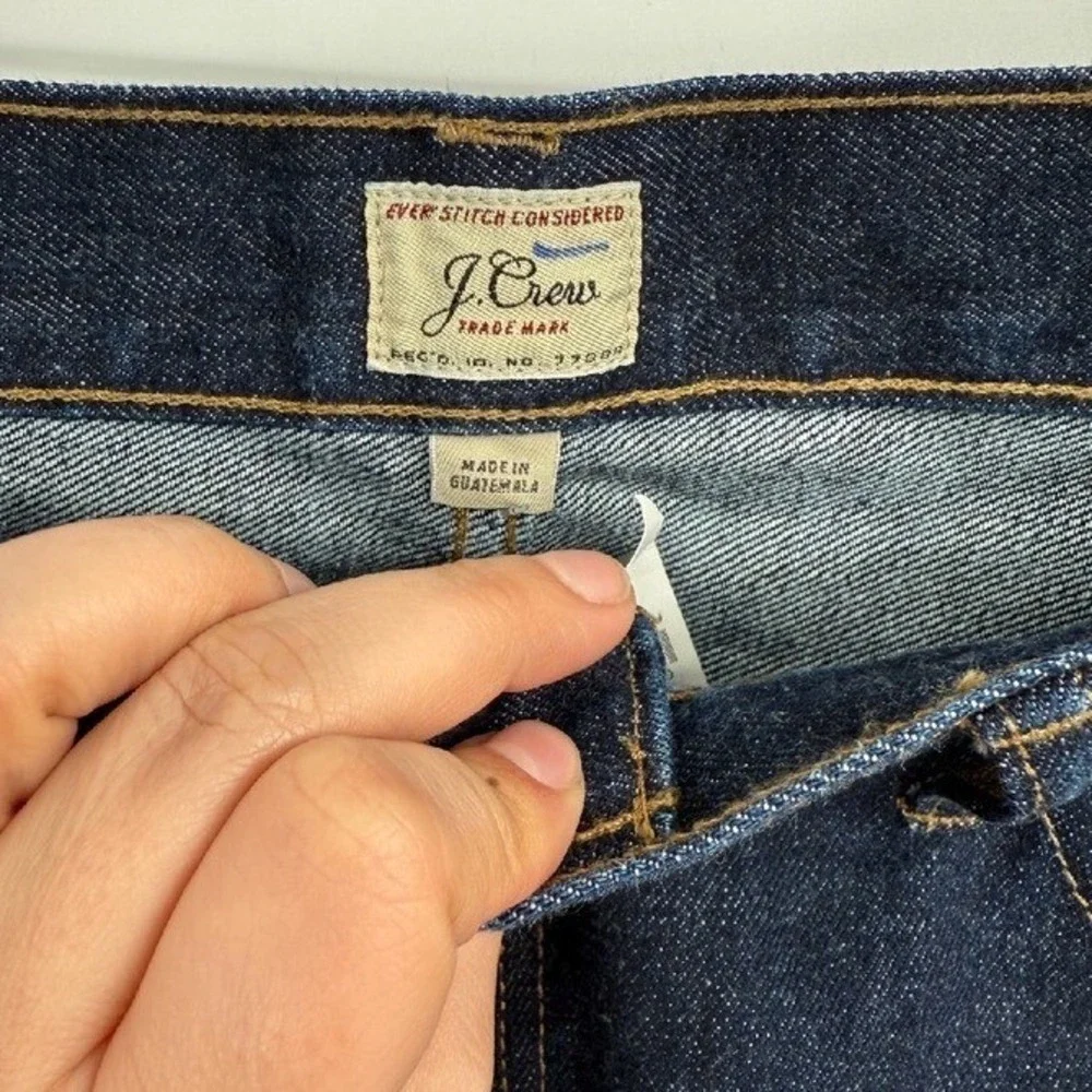 J.Crew Classic Relaxed Jeans Men's 32 X 34 Blue Denim Straight Leg Dark Wash NWT